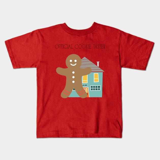 Official Cookie Tester, Gingerbread Man, Funny Christmas, Christmas Baking, Merry Christmas Kids T-Shirt by FashionDesignz